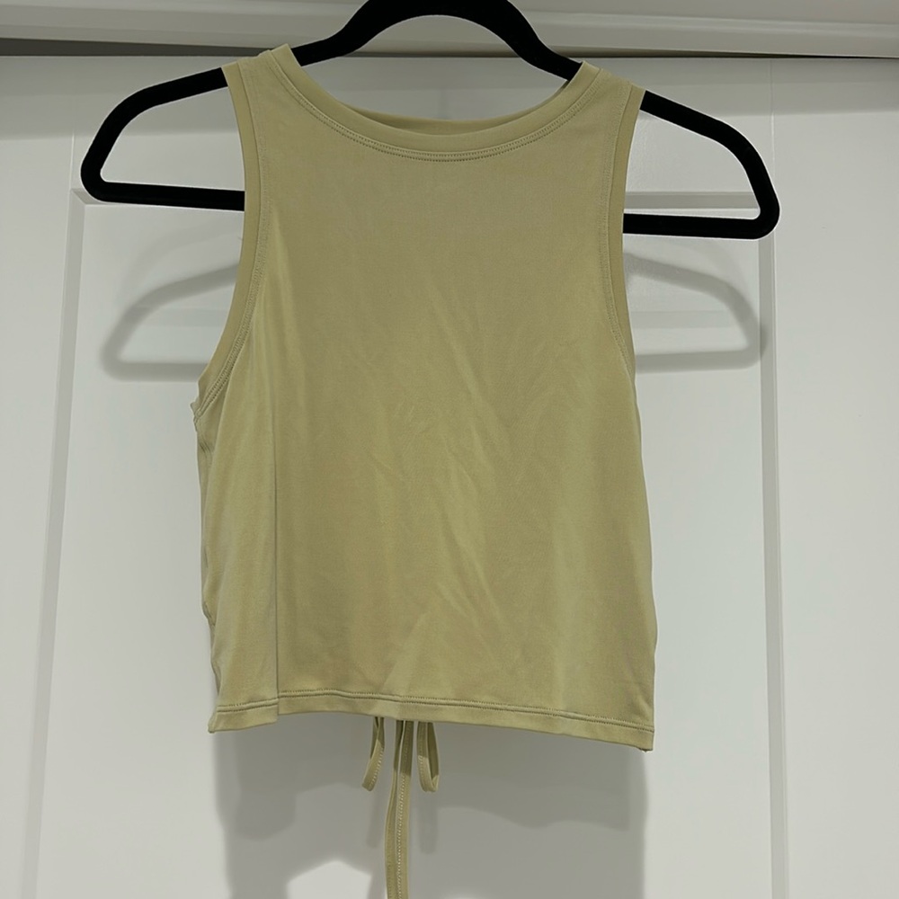 lululemon Modal Cropped Chartreuse Top Backless